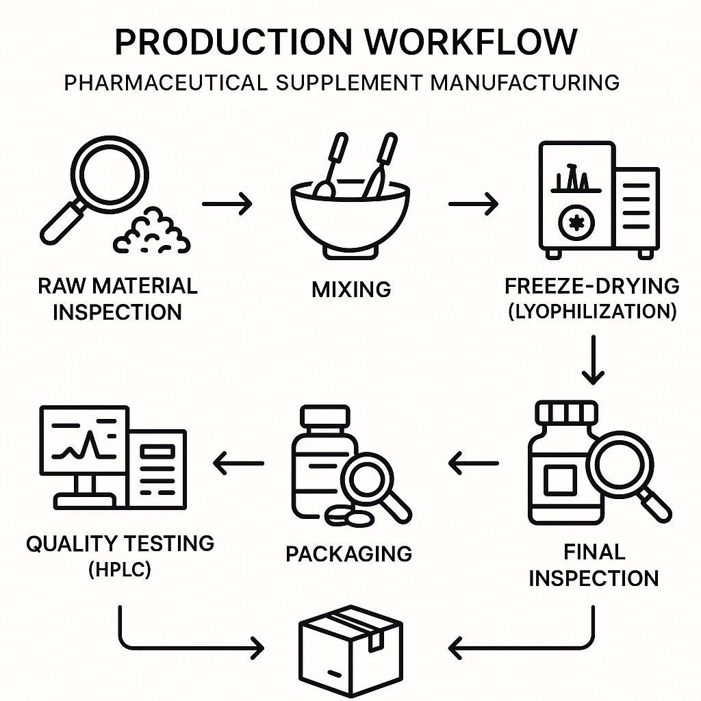 Peptide production workflow and quality control