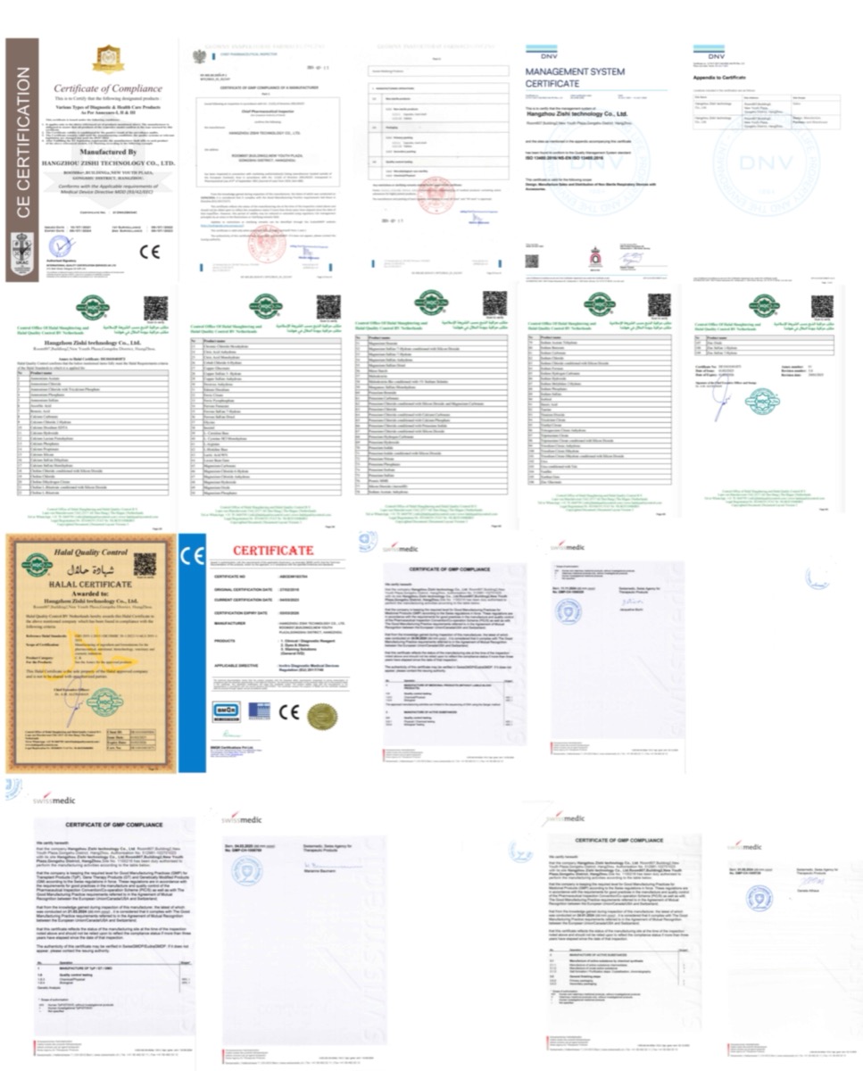 International quality and compliance certificates